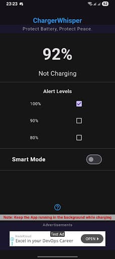 ChargerWhisper App Screen