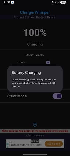 PopUp text along with Voice alert